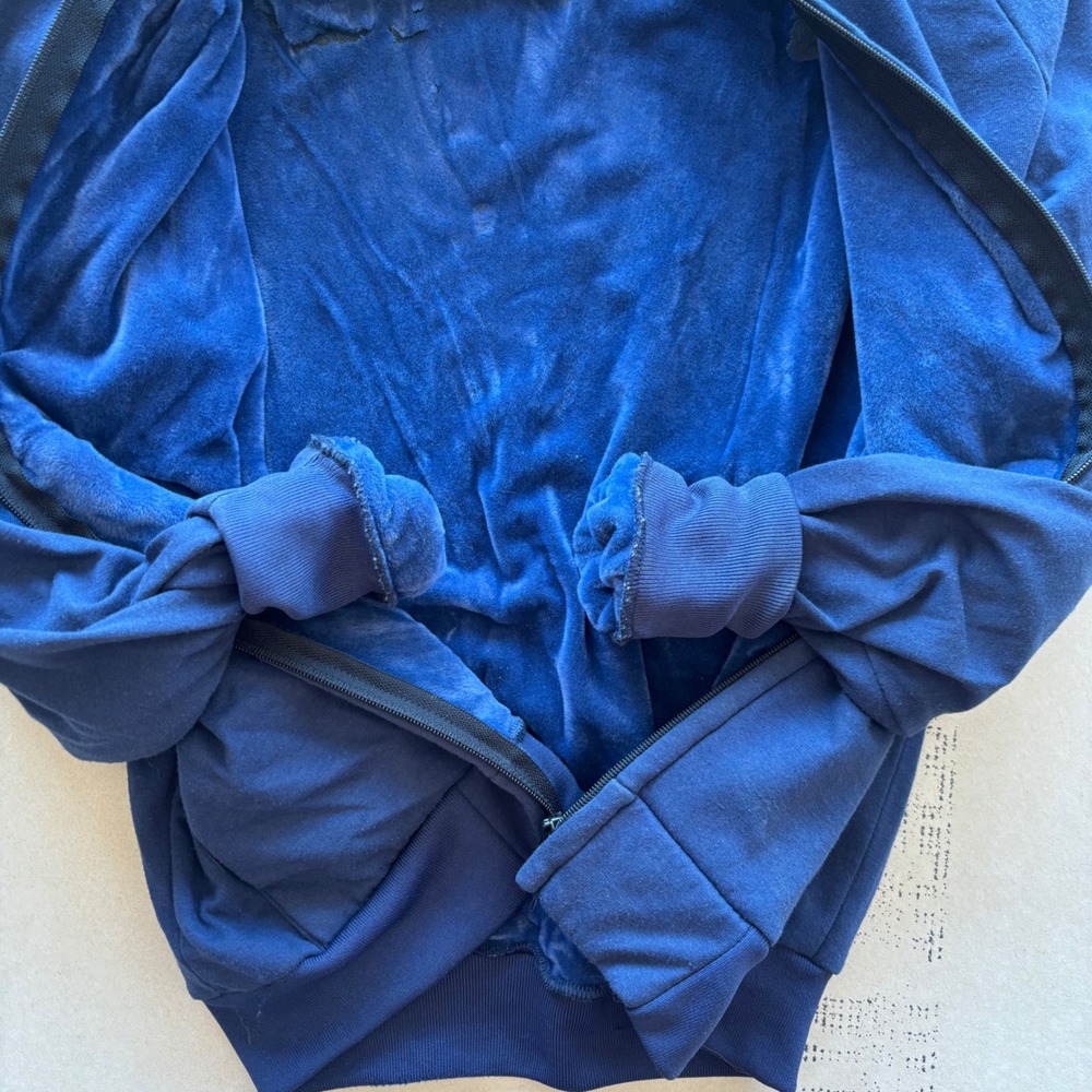 Vintage Early 2000s Navy Blue Velvet Carhartt Hoodie - Picture 7 of 8